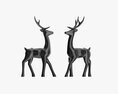 Decorative Black Reindeer 3Dモデル