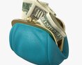 Female Purse With Banknotes 3D модель