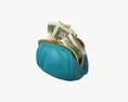 Female Purse With Banknotes Modello 3D