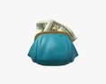 Female Purse With Banknotes 3D-Modell