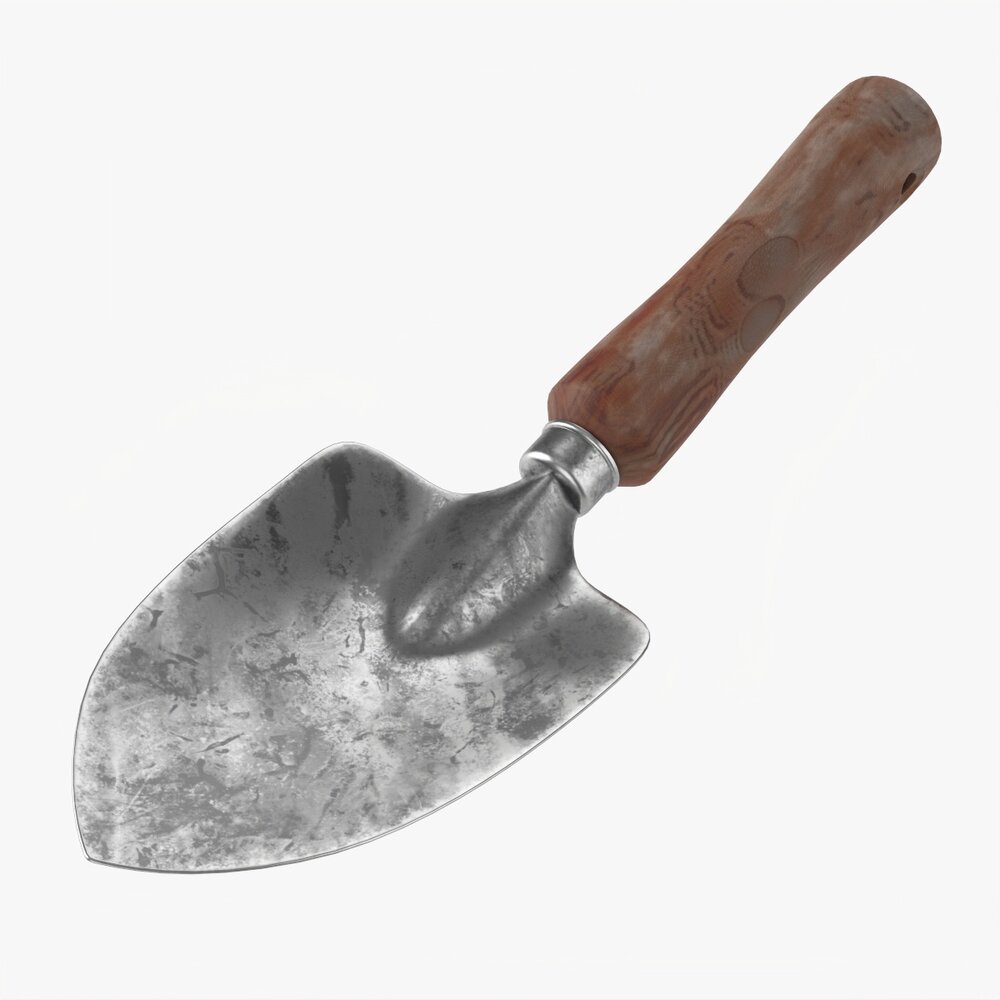Garden Shovel With Short Handle Dirty 3D-Modell