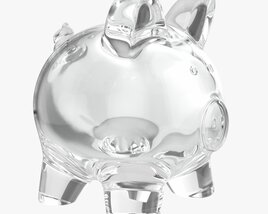 Glass Piggy Money Bank 3D model