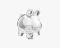 Glass Piggy Money Bank With Coins 3Dモデル
