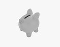 Glass Piggy Money Bank With Coins 3D 모델 