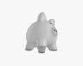 Glass Piggy Money Bank With Coins 3d model