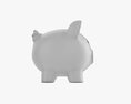 Glass Piggy Money Bank With Coins 3D модель
