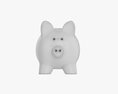 Glass Piggy Money Bank With Coins Modelo 3D