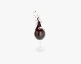 Glass With Wine Splashing Out 3D 모델 