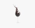Glass With Wine Splashing Out 3D 모델 