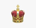 Gold Crown With Gems And Velvet 01 3D-Modell