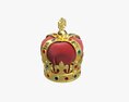 Gold Crown With Gems And Velvet 01 Modelo 3D