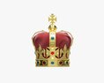 Gold Crown With Gems And Velvet 01 3d model