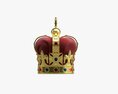 Gold Crown With Gems And Velvet 01 3D модель