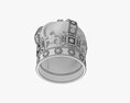 Gold Crown With Gems And Velvet 01 3d model