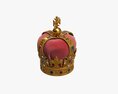 Gold Crown With Gems And Velvet 02 3D-Modell