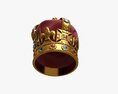Gold Crown With Gems And Velvet 02 3D 모델 
