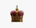 Gold Crown With Gems And Velvet 02 Modèle 3d
