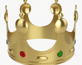 Gold Crown With Jewels 3D 모델 