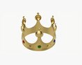 Gold Crown With Jewels Modèle 3d