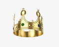 Gold Crown With Jewels 3Dモデル