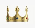 Gold Crown With Jewels Modèle 3d