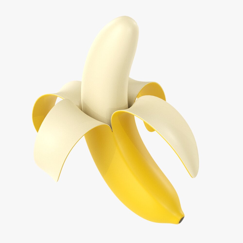 Half Peeled Banana Modelo 3D