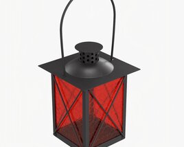 Hanging Metal Lantern With Windows 3D model