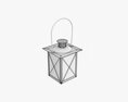 Hanging Metal Lantern With Windows 3D модель