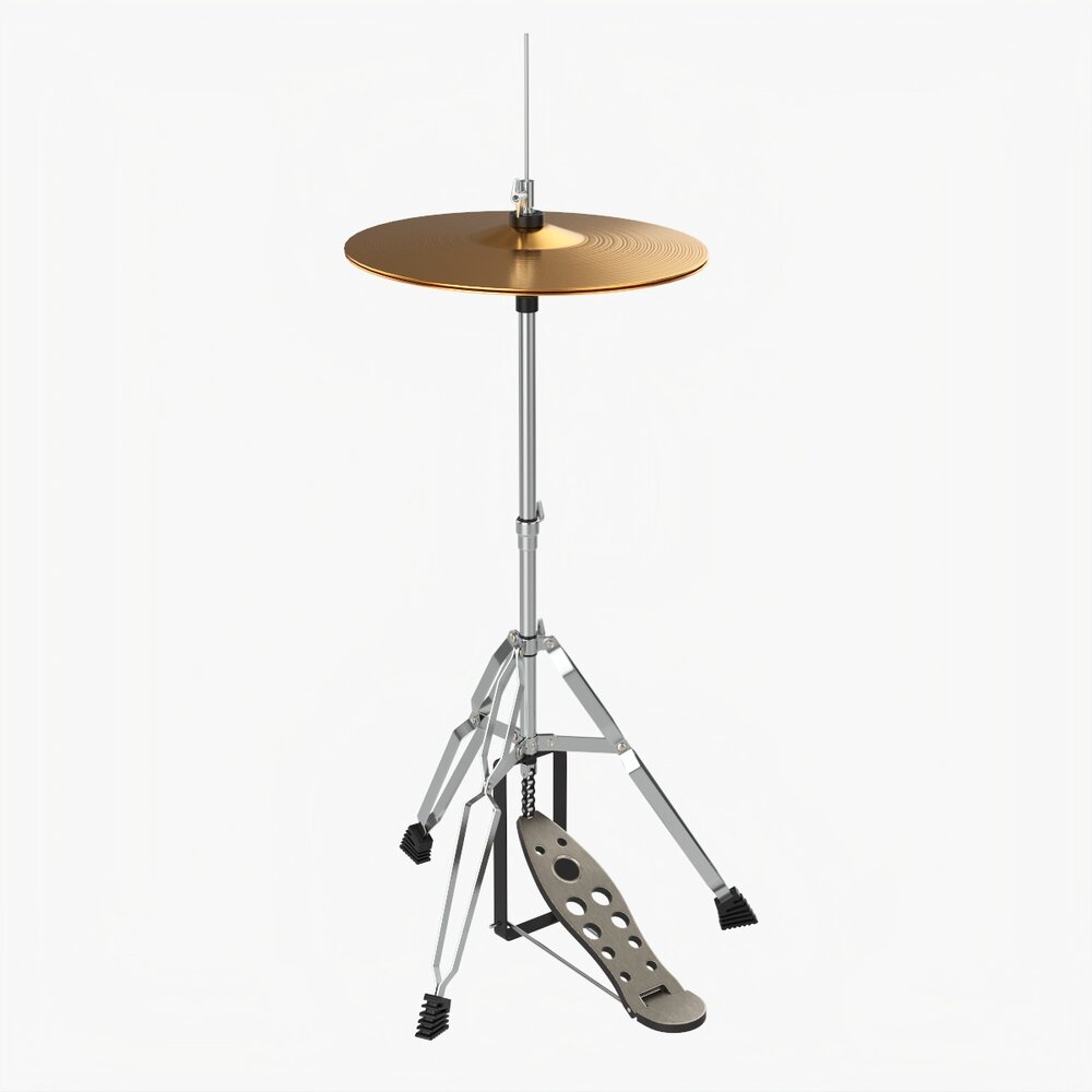 Hi-Hat Cymbals On Stand 3D model