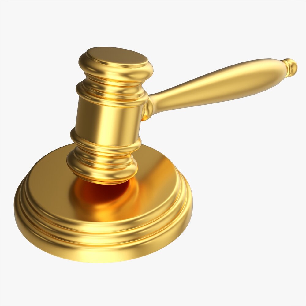 Judges Gavel 03 Gold 3D 모델 