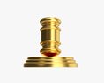 Judges Gavel 03 Gold Modello 3D