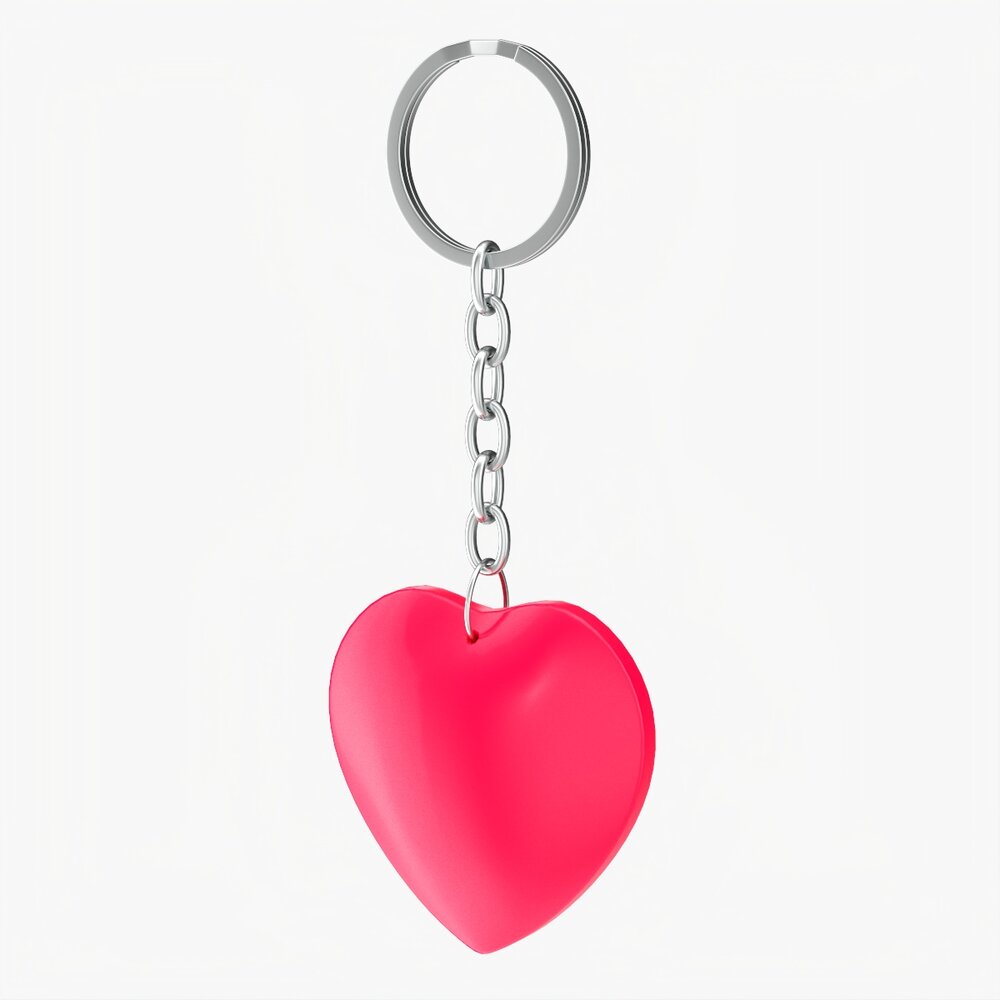 Keychain Heart Shaped 01 Modelo 3D