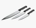 Kitchen Knifes Various Sizes 3d model