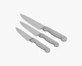 Kitchen Knifes Various Sizes 3D模型