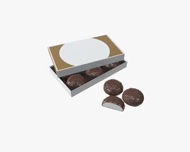 Blank Package With Marshmallow In Chocolate Mock Up 3D 모델 