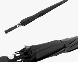 Large Automatic Umbrella Black Closed Modello 3D
