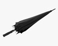 Large Automatic Umbrella Black Folded Modello 3D