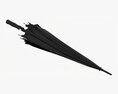 Large Automatic Umbrella Black Folded Modèle 3d