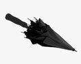Large Automatic Umbrella Black Folded Modelo 3D