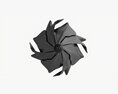 Large Automatic Umbrella Black Folded 3D модель