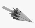 Large Automatic Umbrella Black Folded 3D模型