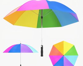 Large Automatic Umbrella Colorful Modello 3D
