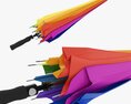 Large Automatic Umbrella Folded Colorful 3D 모델 