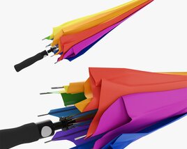 Large Automatic Umbrella Folded Colorful 3D模型