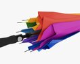 Large Automatic Umbrella Folded Colorful Modelo 3D