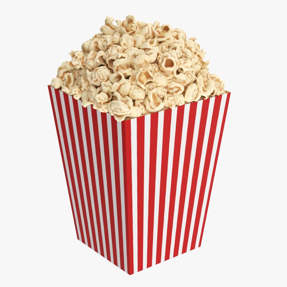 Large Popcorn Box Modello 3D