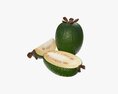 Feijoa Tropical Fruit Whole Cut In Half Slice 3D 모델 