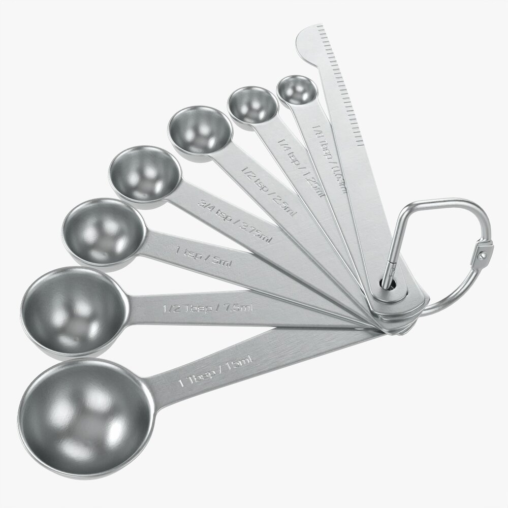 Measuring Spoons 8-Set 3D 모델 
