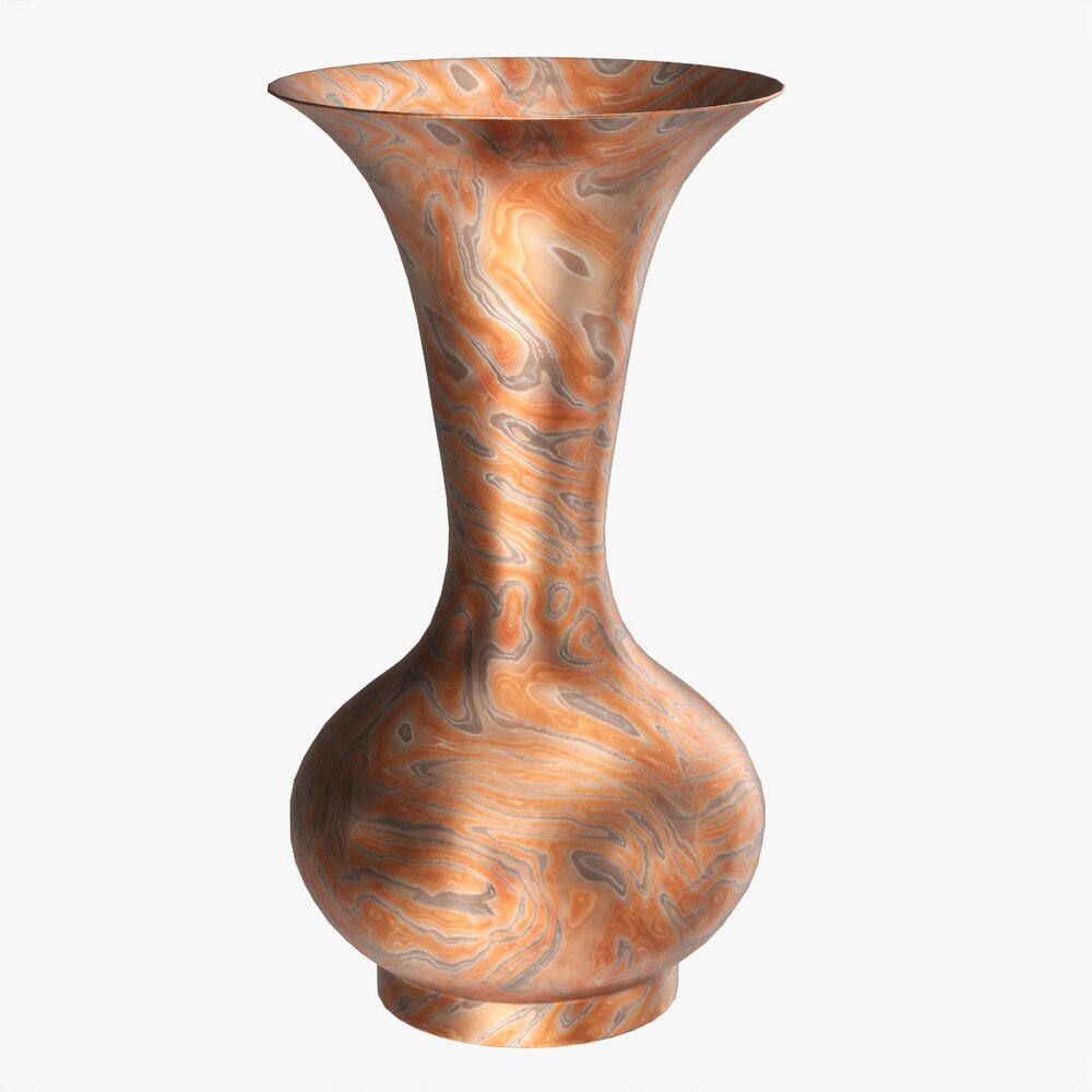 Metal Oriental Vase 01 3D 모델 