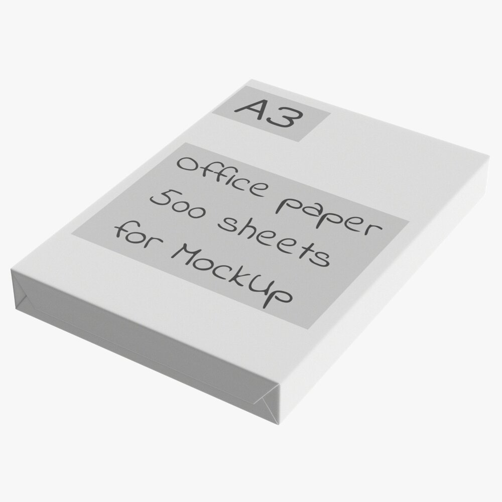 Office Paper A3 500 Sheets Ream 3D-Modell